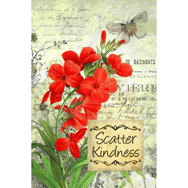 August Grove® Kind Flowers Red Wrapped Canvas Graphic Art Wayfair